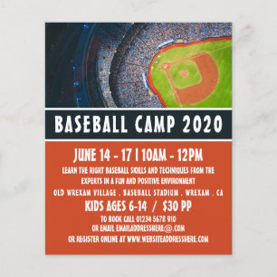Baseball Field, Baseball Camp Advertising Flyer