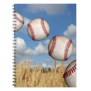 Baseball Field, Baseball in Air Notebook