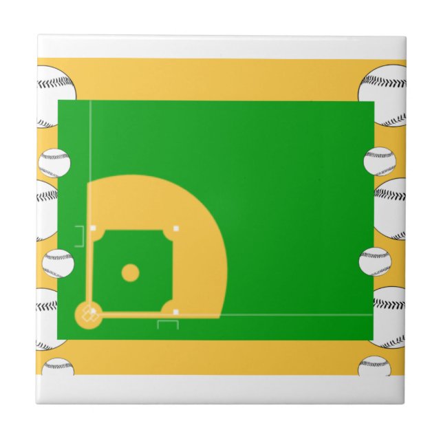 Baseball Field Ceramic Tile (Front)