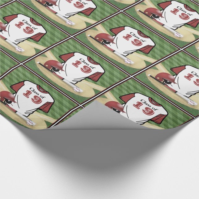 Baseball Field Class Of 2019 Jersey Wrapping Paper (Corner)