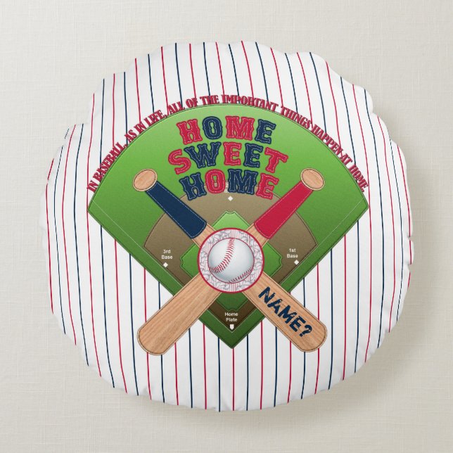 Baseball Field,Home 01-Round Throw Pillow (Front)