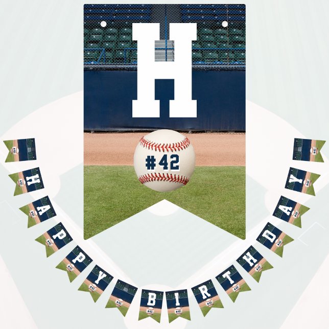 Baseball Field Team Number Sports Happy Birthday Bunting (Creator Uploaded)