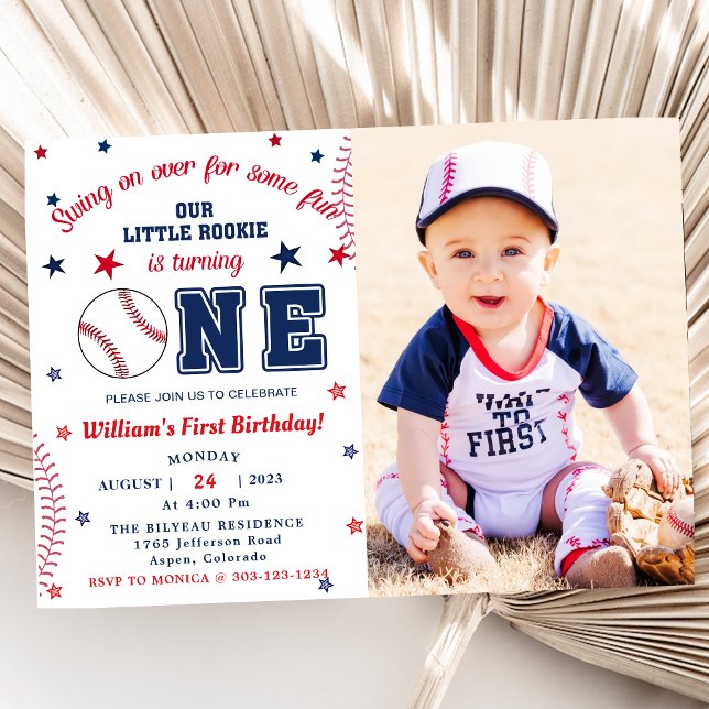  Baseball First 1st Birthday Party  Invitation (Creator Uploaded)