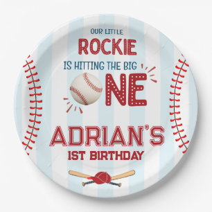 Baseball First Birthday Party Paper Plate