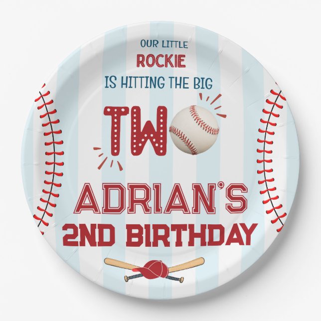 Baseball First Birthday Party  Paper Plate (Front)