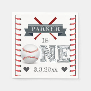 Baseball First Birthday Personalised Napkin