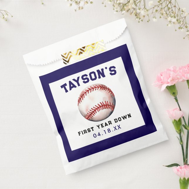 Baseball First Year Down 1st Birthday Favour Bag (Sealed)