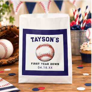 Baseball First Year Down 1st Birthday Favour Bag