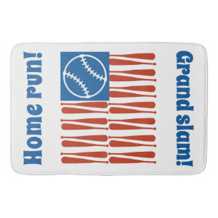 Baseball Flag Bath Mat