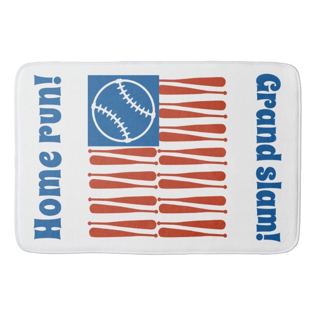 Baseball Flag  Bath Mat (Front)
