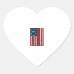 Baseball Flag Distressed Vintage Vector Design_1 Heart Sticker