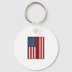 Baseball Flag Distressed Vintage Vector Design_1 Key Ring