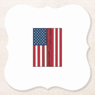 Baseball Flag Distressed Vintage Vector Design_1 Paper Coaster