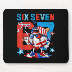 Baseball Flag Drip USA American Patriotic 4th of Mouse Pad