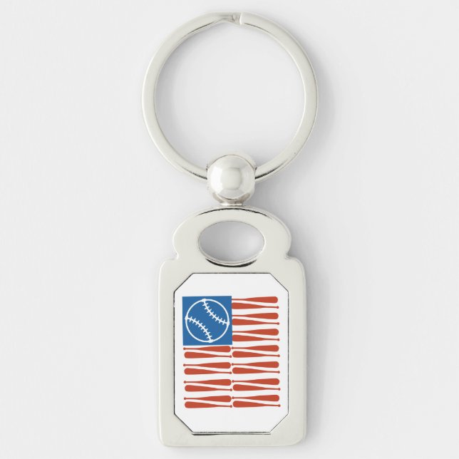 Baseball Flag  Key Ring (Front)