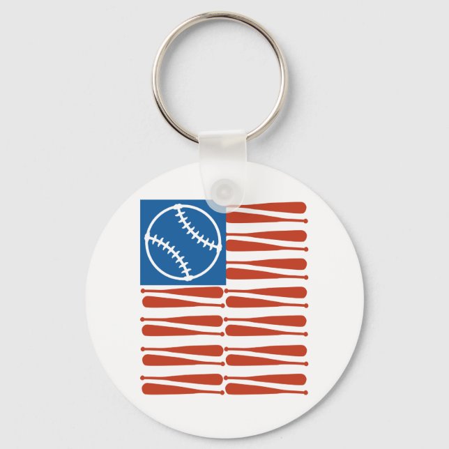 Baseball Flag  Key Ring (Front)