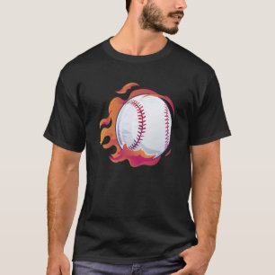 Baseball Flame Cute Baseball Player Coach Athlete T-Shirt
