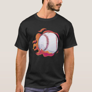Baseball Flame Cute Baseball Player Coach Athlete T-Shirt