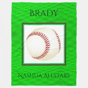 Baseball Fleece Blanket with Custom Name & Team