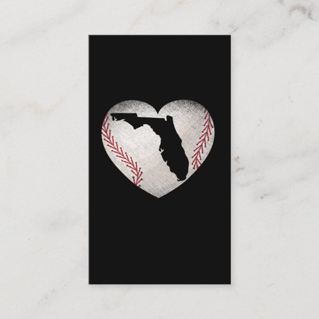 Baseball Florida Heart Sports Lover Business Card (Front)