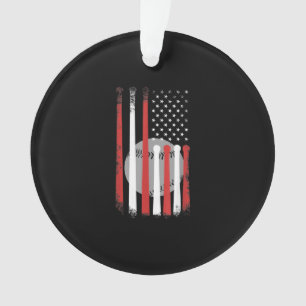 Baseball Flower Patriotic 4th Of July Independende Ornament