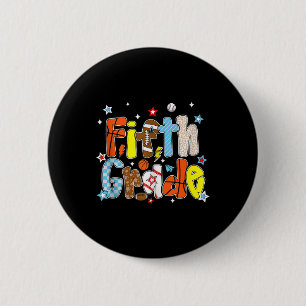 Baseball Football Basketball Preppy Fifth Grade Bo 6 Cm Round Badge