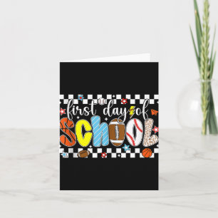 Baseball Football Basketball Preppy First Day Of S Card