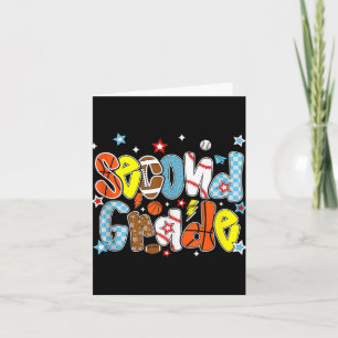 Baseball Football Basketball Preppy Second Grade B Card