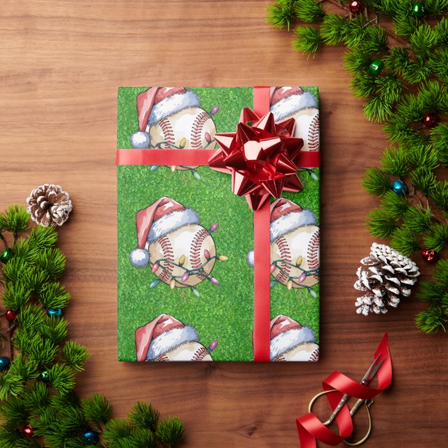Baseball for Christmas  Wrapping Paper (Holiday Gift)