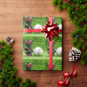 Baseball for Christmas Wrapping Paper