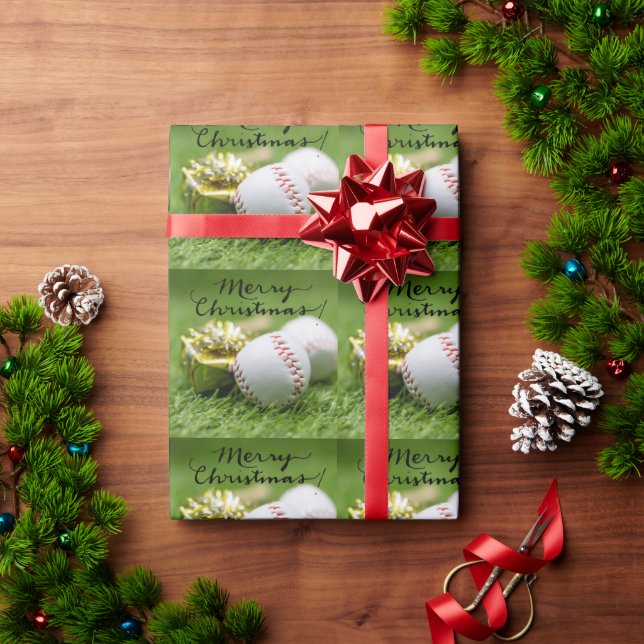 Baseball for Christmas  Wrapping Paper (Holiday Gift)