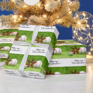 Baseball for Christmas Wrapping Paper
