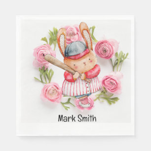 Baseball for Valentine's Day Napkin