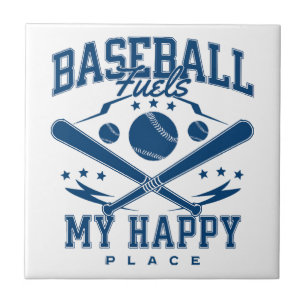 Baseball Fuels My Happy Place Ceramic Tile