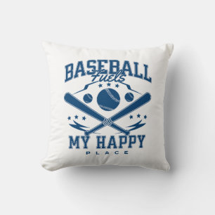 Baseball Fuels My Happy Place Cushion