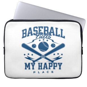 Baseball Fuels My Happy Place Laptop Sleeve
