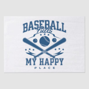 Baseball Fuels My Happy Place Tissue Paper