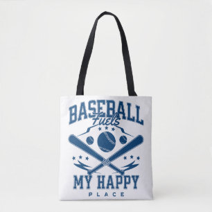Baseball Fuels My Happy Place Tote Bag