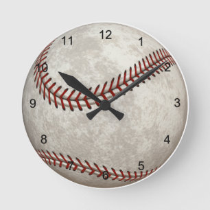 Baseball  Game  American Past-time Sports Round Clock