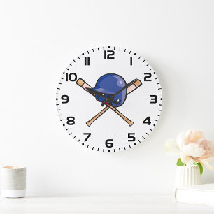 Baseball Gear Large Clock