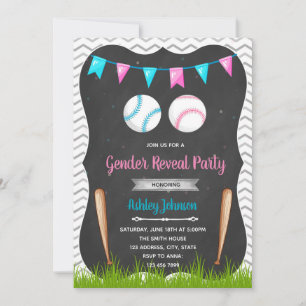 Baseball gender reveal invitation
