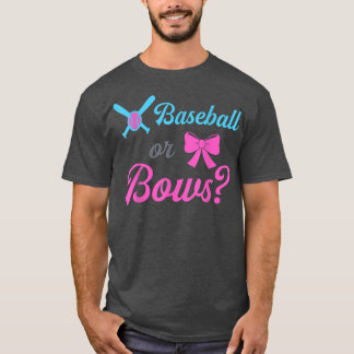 Baseball Gender Reveal TeamBaseball or Bow Daddy L T-Shirt