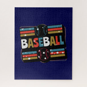 Baseball Geometric Abstract Art Jigsaw Puzzle