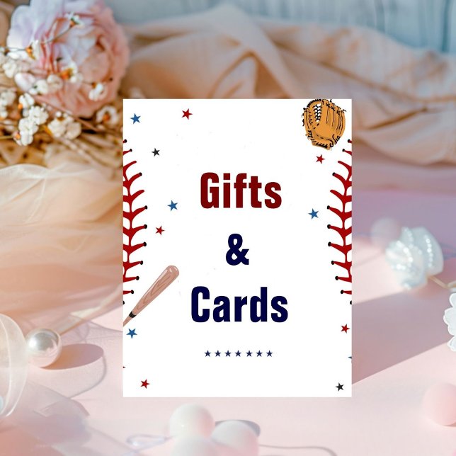 Baseball Gift and Card Birthday Baby Shower Favour Pedestal Sign (Creator Uploaded)