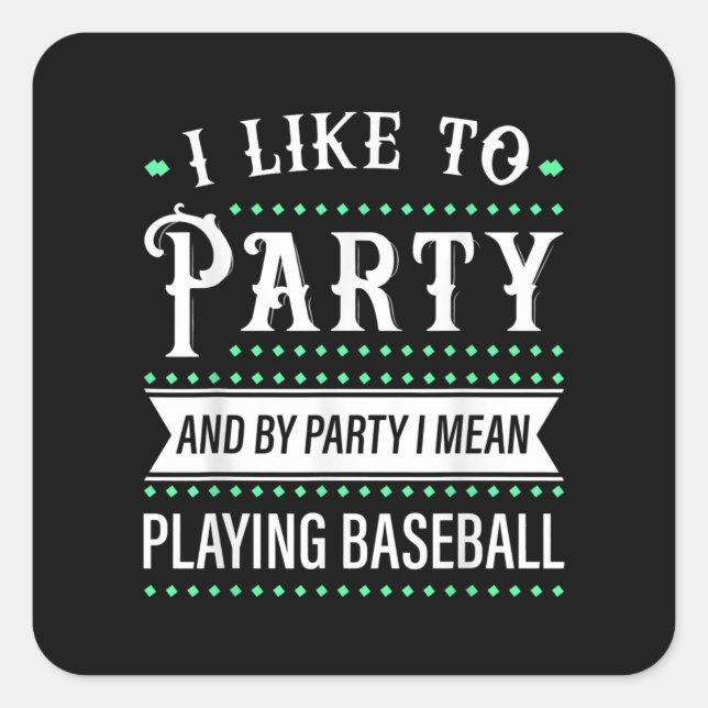 Baseball Gift For Baseball Team Player Funny Square Sticker (Front)