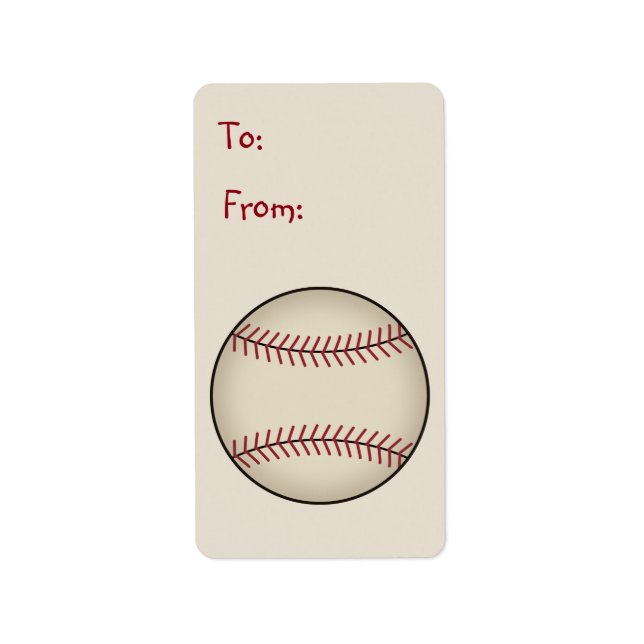 Baseball Gift Tag Label (Front)