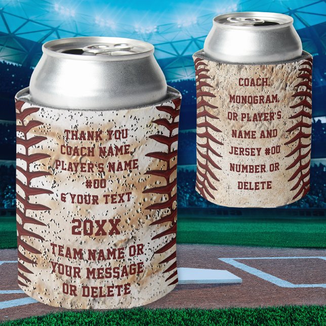 Baseball Gifts for Players and Coaches, Baseball Can Cooler (Cheap gifts for baseball coaches. Senior night baseball gifts. Gift ideas for baseball team.)