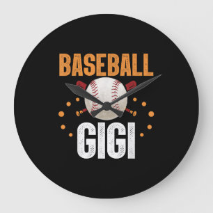Baseball Gigi Family Matching Team Sports Large Clock