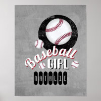 baseball girl sports quote add your name grey pos