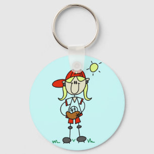 Baseball Girl With Glove Tshirts and Gifts Key Ring